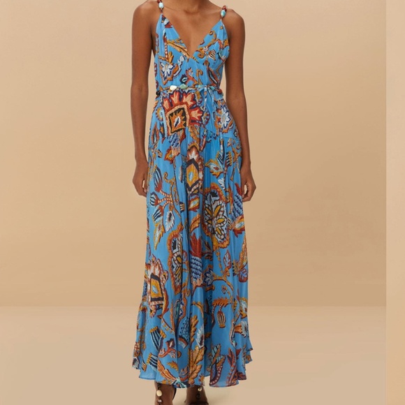 Farm Rio Blue Sunset Tapestry Sleeveless Dress - Picture 1 of 6